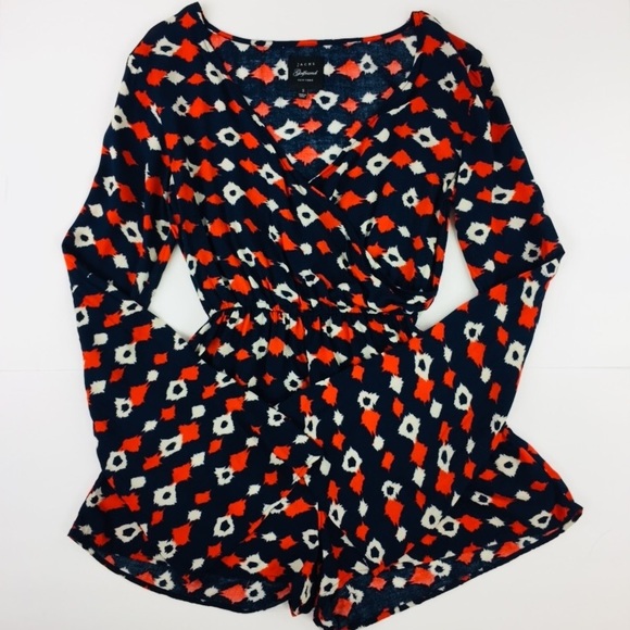 Jachs New York Navy Long Sleeve Girlfriend Romper - Picture 2 of 5